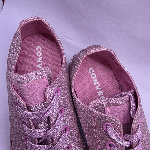 Converse 162993C Womens 10 Chuck Taylor All Star Pink Glitter Sneakers Shoes NEW - Picture 4 of 15